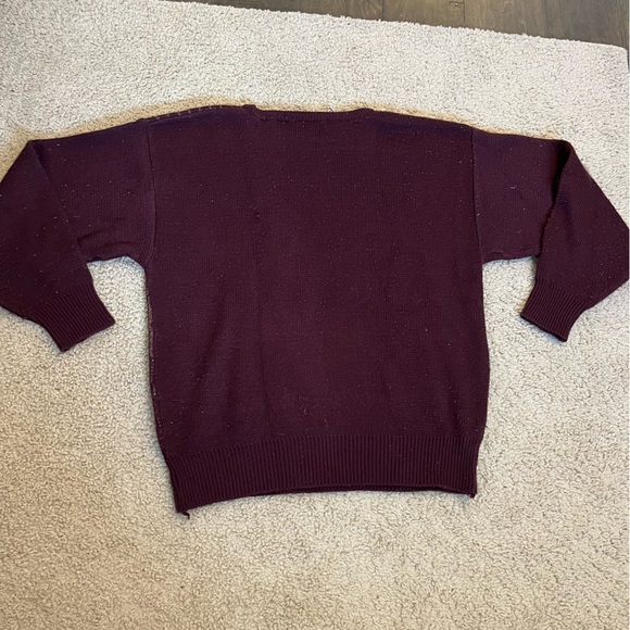 5/$25 Vintage Mens Victory Sweater Sweatshirt Cabin Cottage Fever M L ? Burgundy - Picture 8 of 11